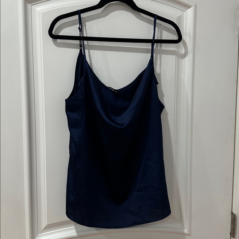 SHEIN Deep Blue satin Camisole Top size 1XL